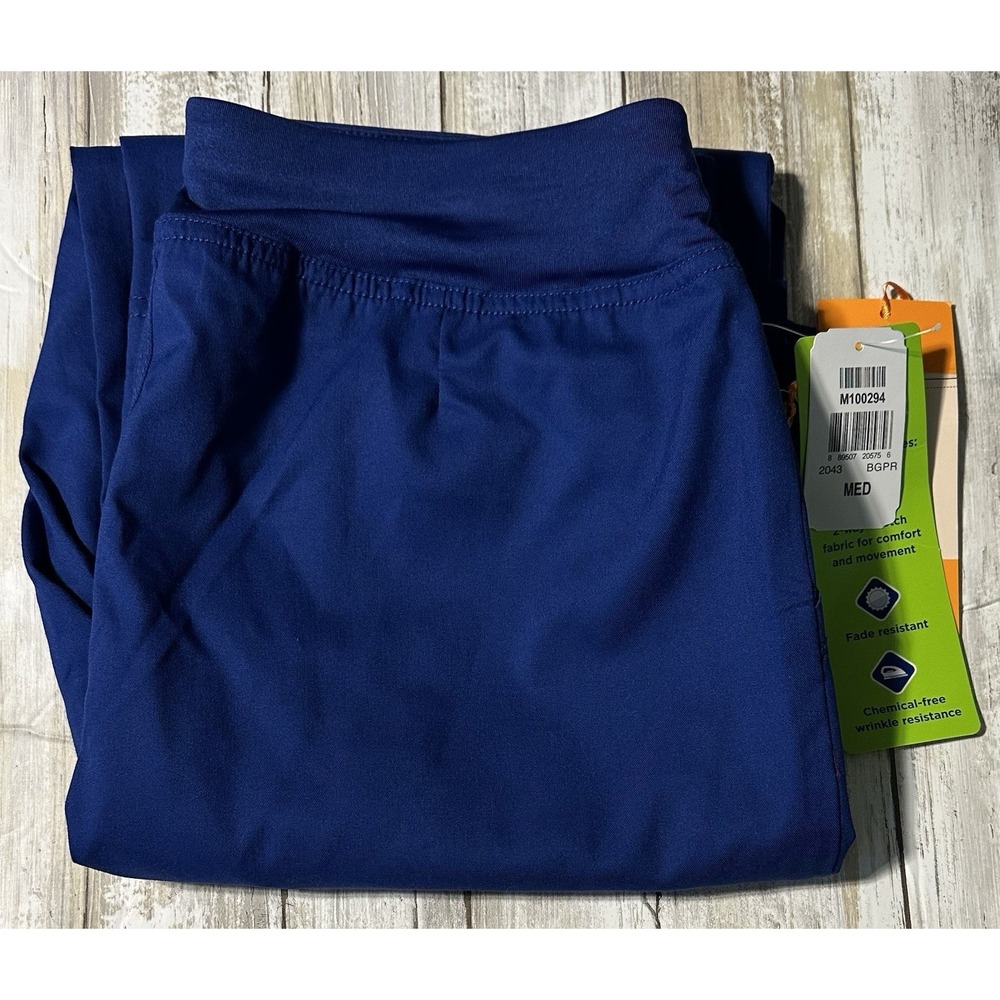 NWT Landau Modern Fit ProFlex Women's Yoga‎ Scrub Pants.  Medium Galaxy Blue